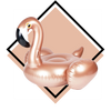 Image of Bouée Gonflable<br> Flamant Rose Doré