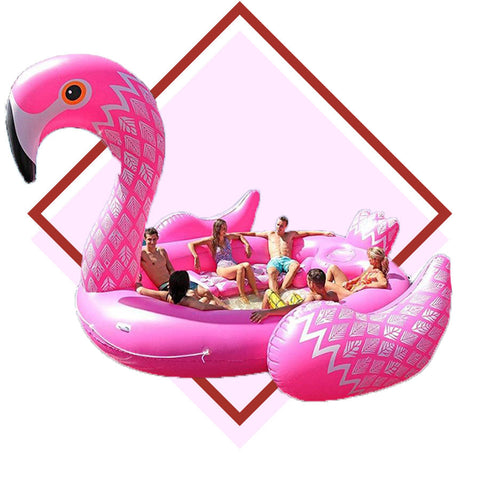 Bouée Gonflable<br> Flamant Rose (6 Personnes)